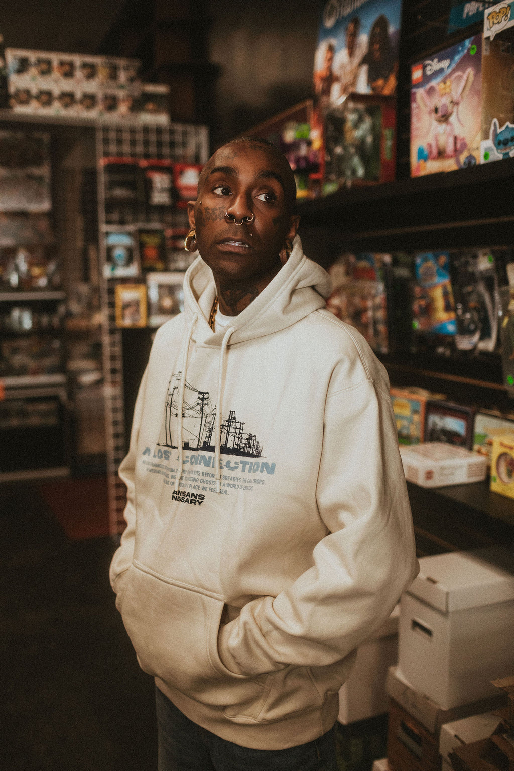 Lost Connection Pullover Hoodie Bone