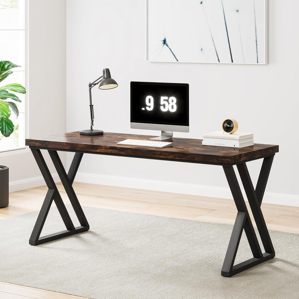 Writing Desk With Z-Shaped Legs - 55" Desktop, Steel Frame