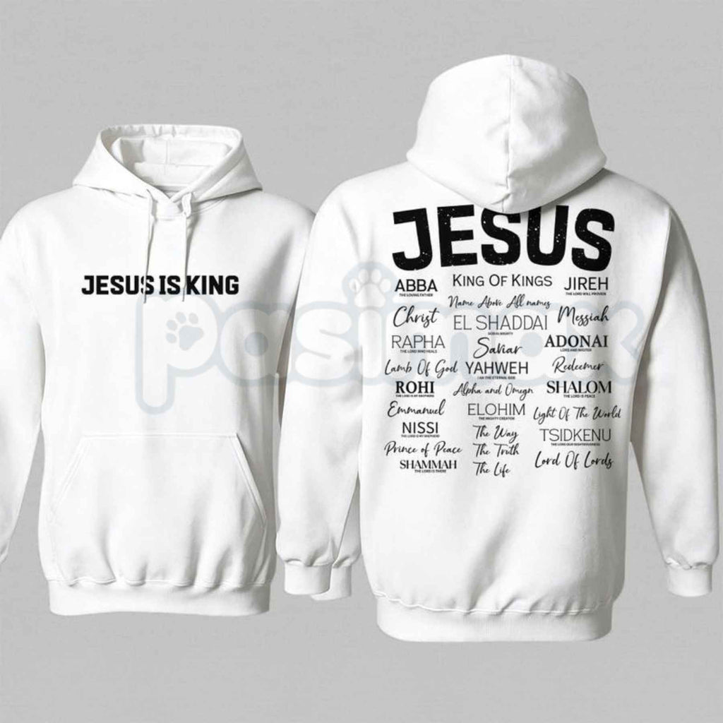 JESUS IS KING Gothic Hoodie – Vintage Christian Faith Graphic Pullover, Heavyweight Religious Streetwear Sweatshirt, Unisex Heavy Blend