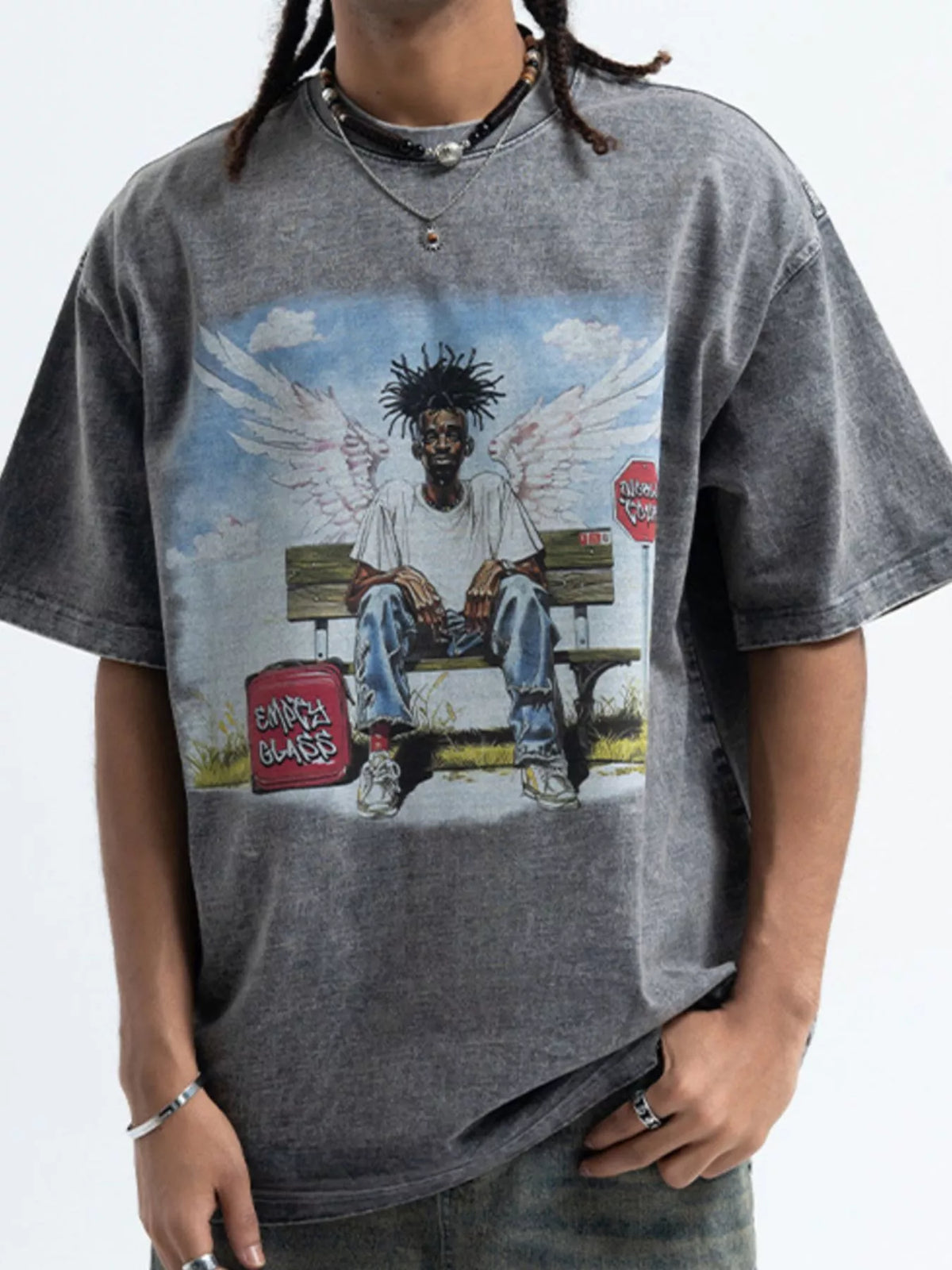 Men's Graphic Oversized Washed T-Shirt