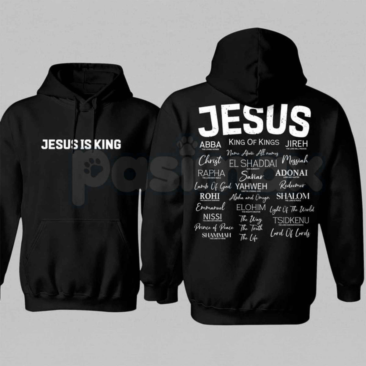 JESUS IS KING Gothic Hoodie – Vintage Christian Faith Graphic Pullover, Heavyweight Religious Streetwear Sweatshirt, Unisex Heavy Blend