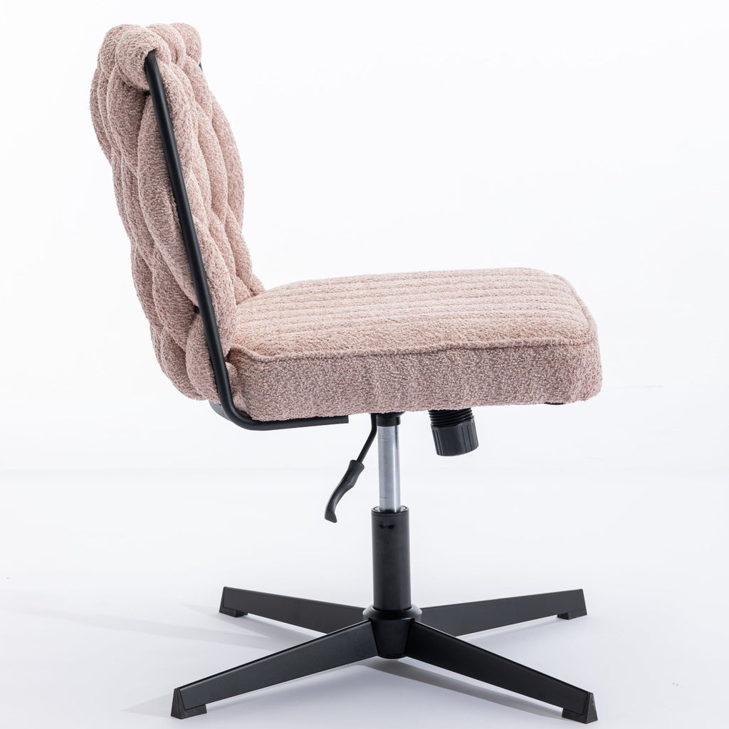 Armless Office Desk Chair No Wheels PINK