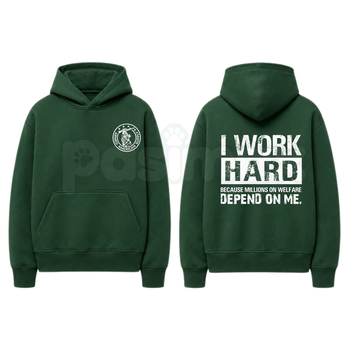 I Work Hard Millions On Welfare Depend On Me Sarcastic Hoodie – Funny Blue Collar Graphic Pullover, Sarcastic Work Humor Sweatshirt, Unisex Heavy Blend