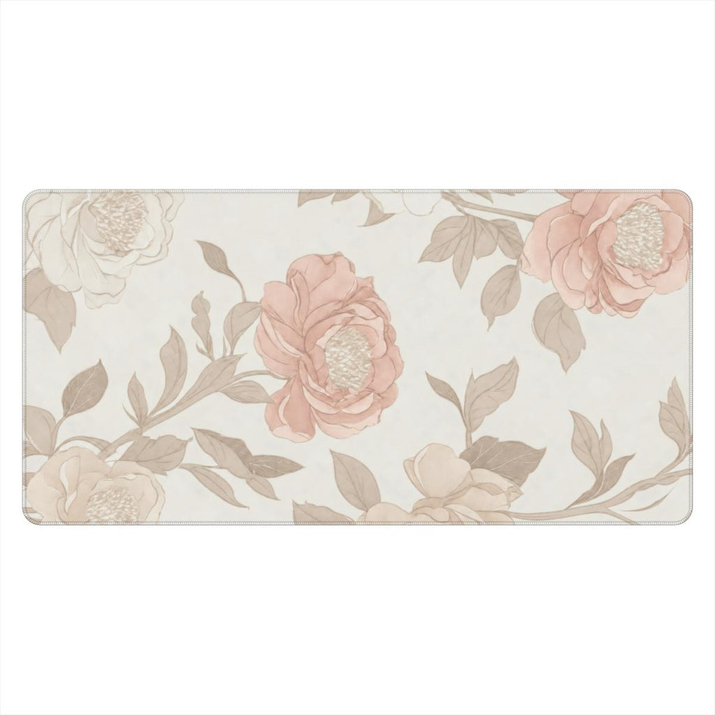 Vintage Rose Desk Mat — Soft Botanical Mouse Pad for Aesthetic Workspaces