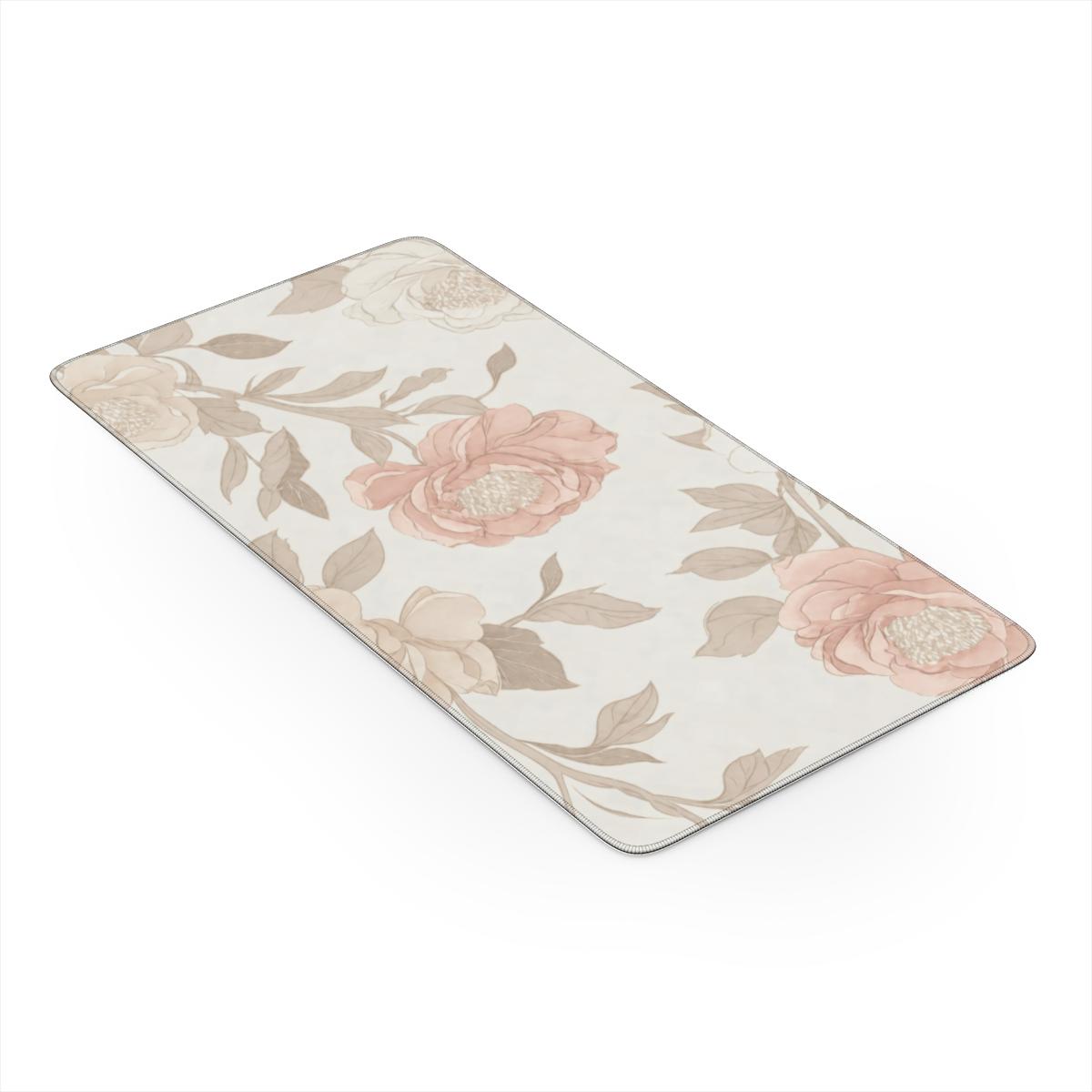 Vintage Rose Desk Mat — Soft Botanical Mouse Pad for Aesthetic Workspaces