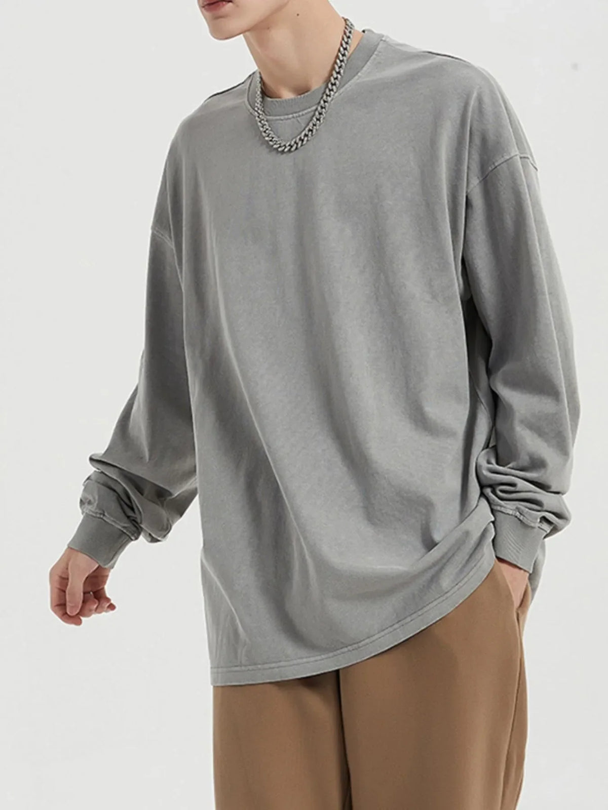 Men's Long Sleeve Oversized T-Shirt