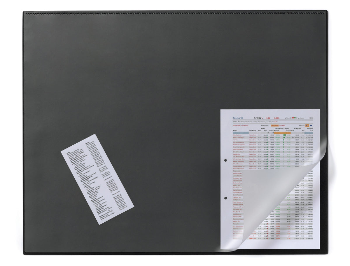 Durable Clear Overlay Non-Slip Desk Mat Notes Protector Pad | 25" x 20" Inches | Black | Pack of 5