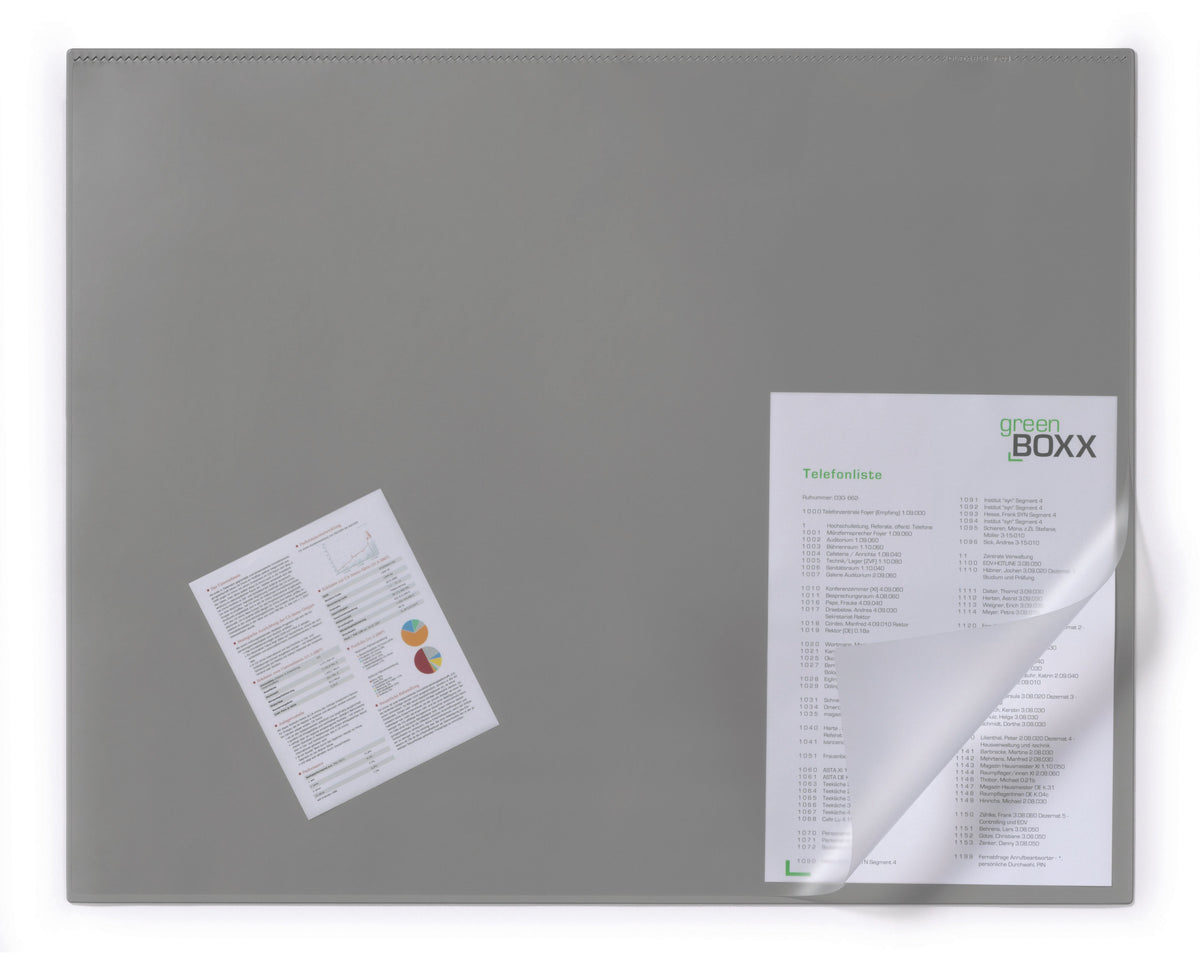 Durable Clear Overlay Non-Slip Desk Mat Notes Protector Pad | 25" x 20" Inches | Gray | Pack of 5