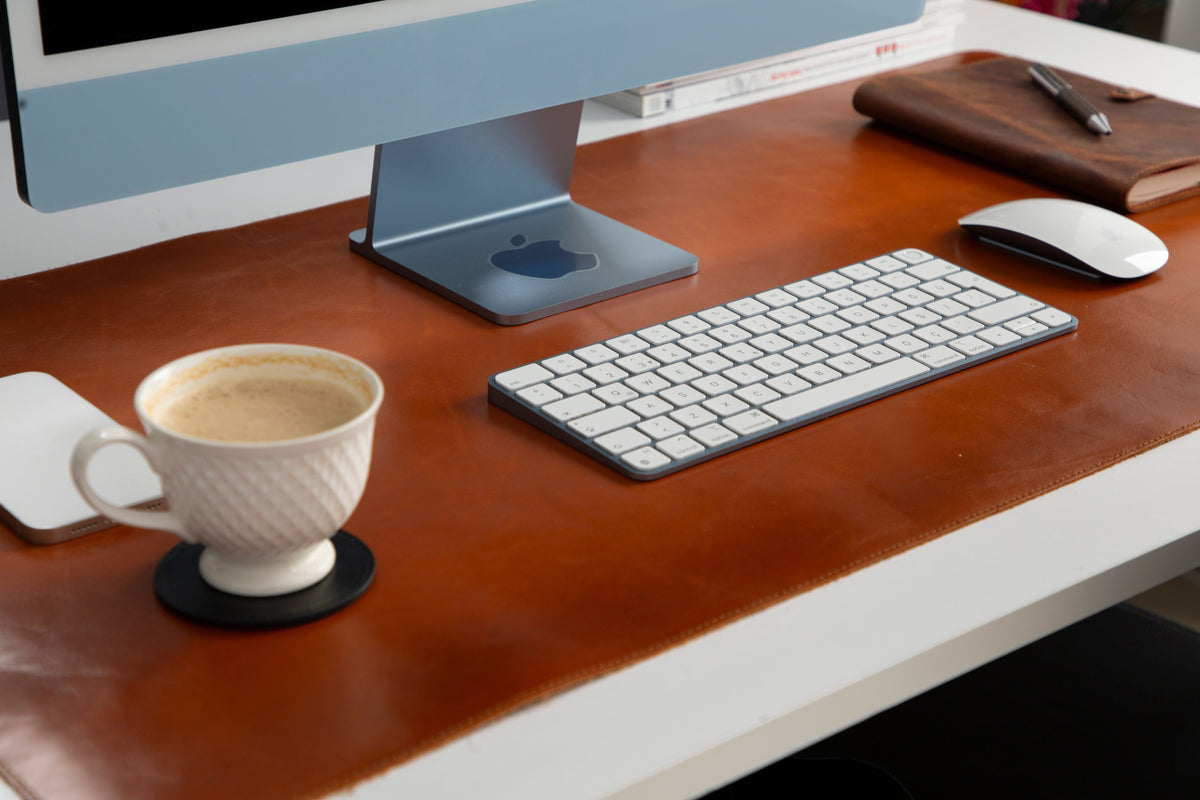 Natural Leather Desk Mat (37 cm x 80 cm)
