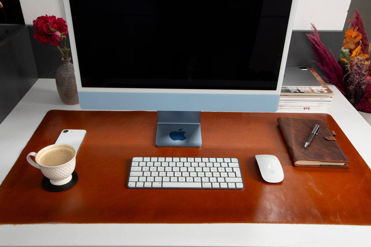 Natural Leather Desk Mat (37 cm x 80 cm)