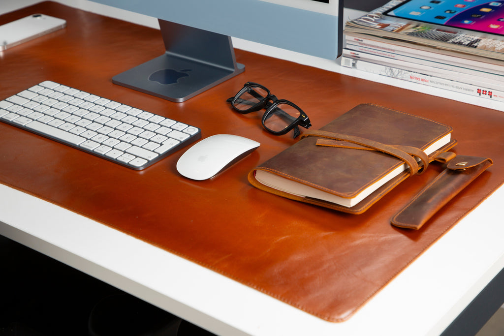 Natural Leather Desk Mat (37 cm x 80 cm)