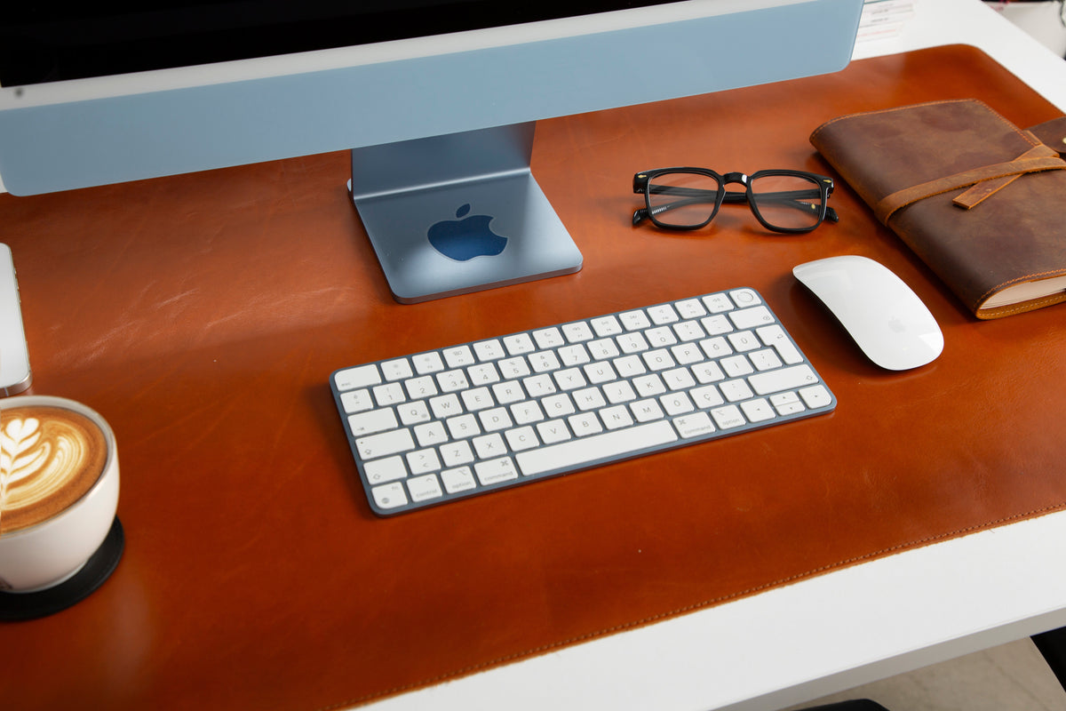 Natural Leather Desk Mat (37 cm x 80 cm)