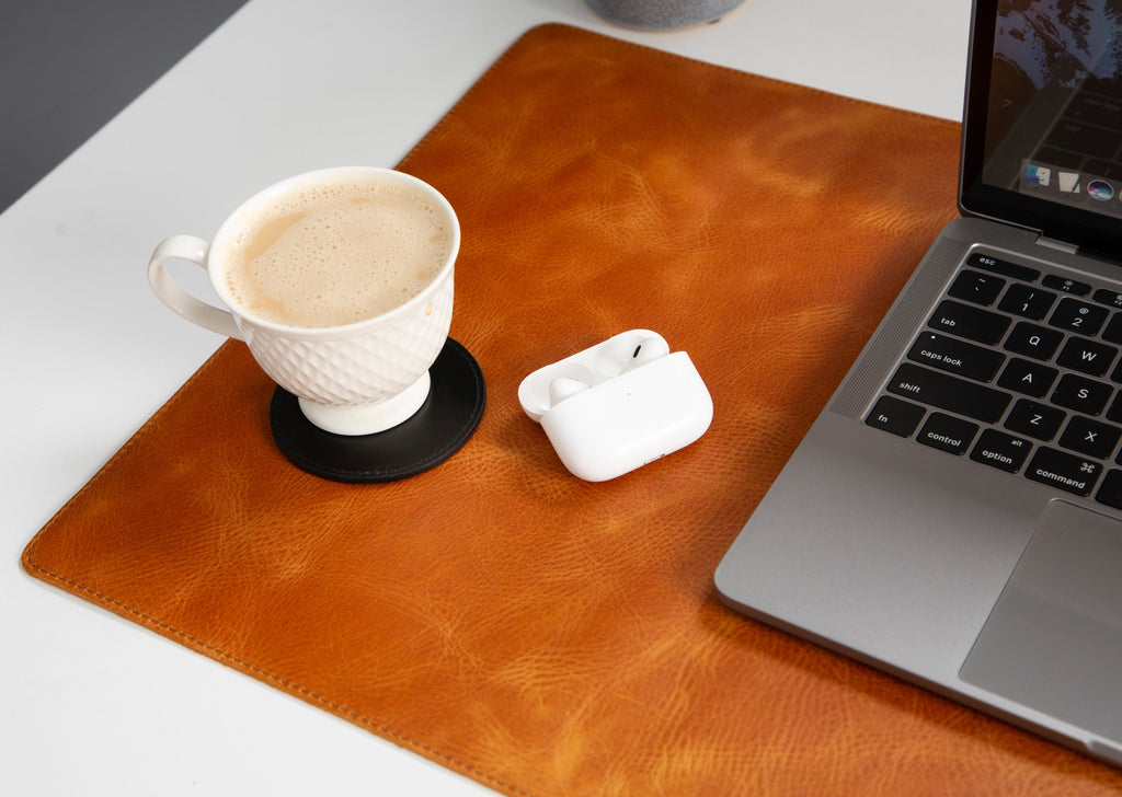Natural Leather Desk Mat (37 cm x 80 cm)