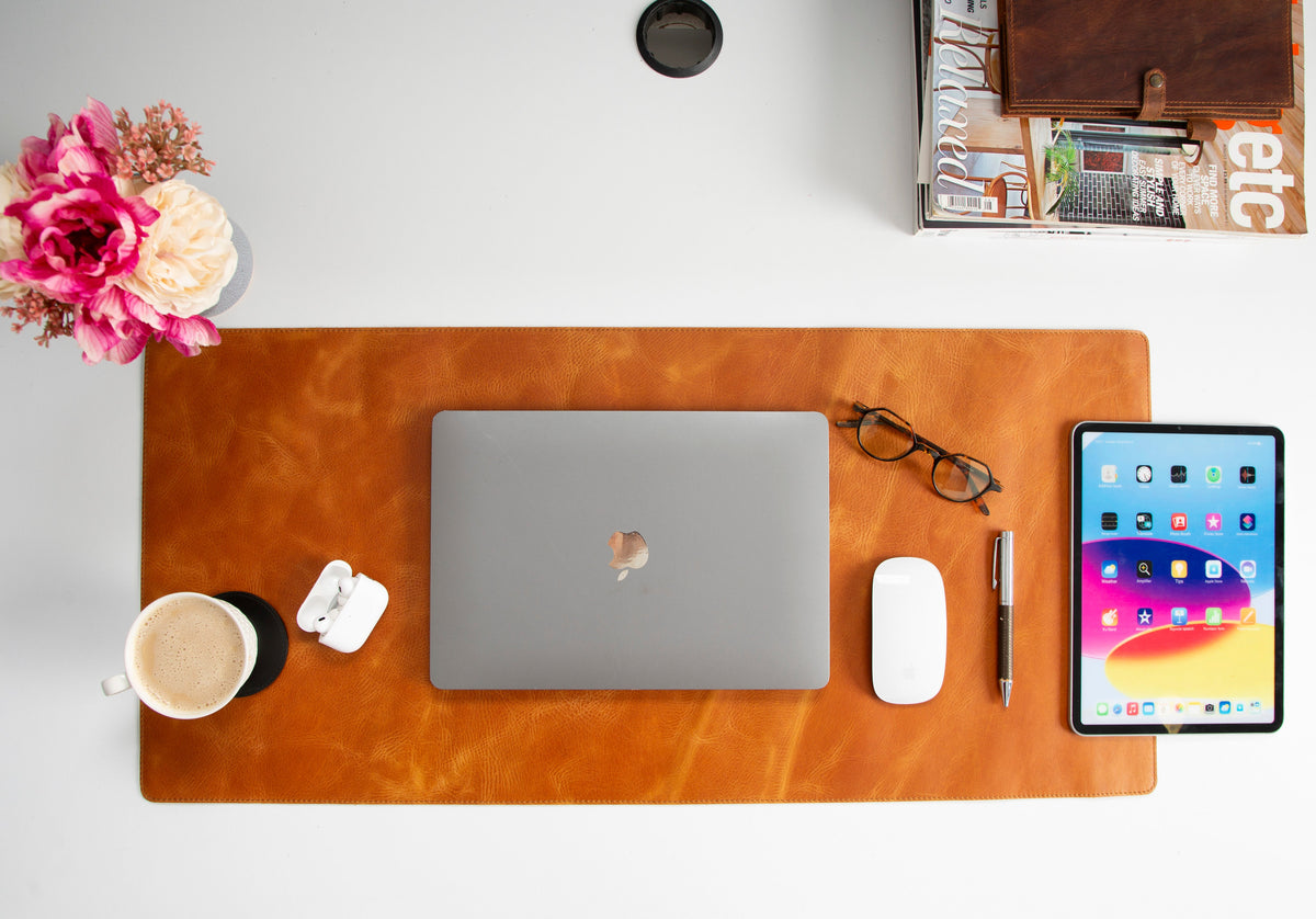Natural Leather Desk Mat (37 cm x 80 cm)
