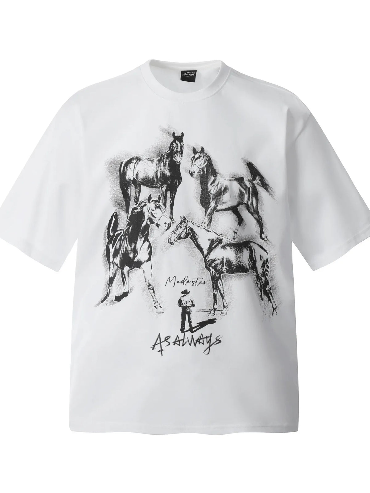 Men's Horse Graphic Oversized T-Shirt