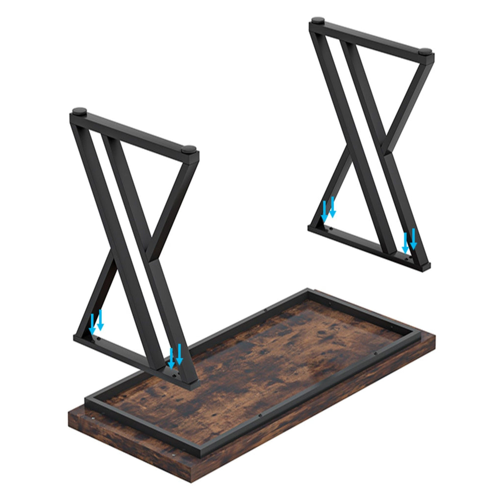 Writing Desk With Z-Shaped Legs - 55" Desktop, Steel Frame