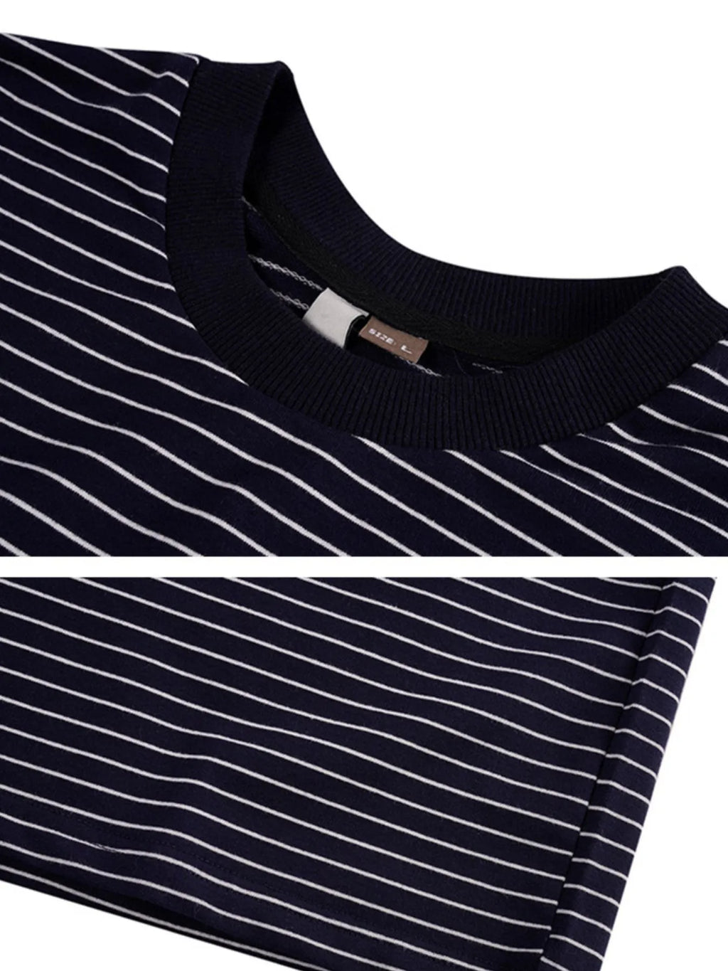 Men's Oversized Striped Long Sleeve T-Shirt