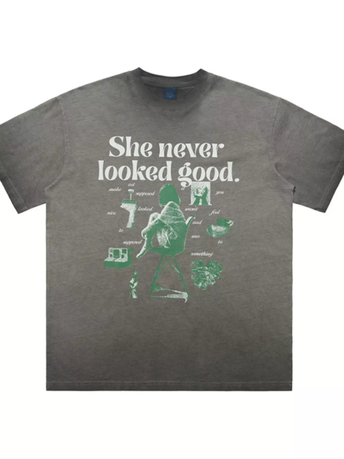 Men's Vintage Graphic Round Neck Oversized T-Shirt