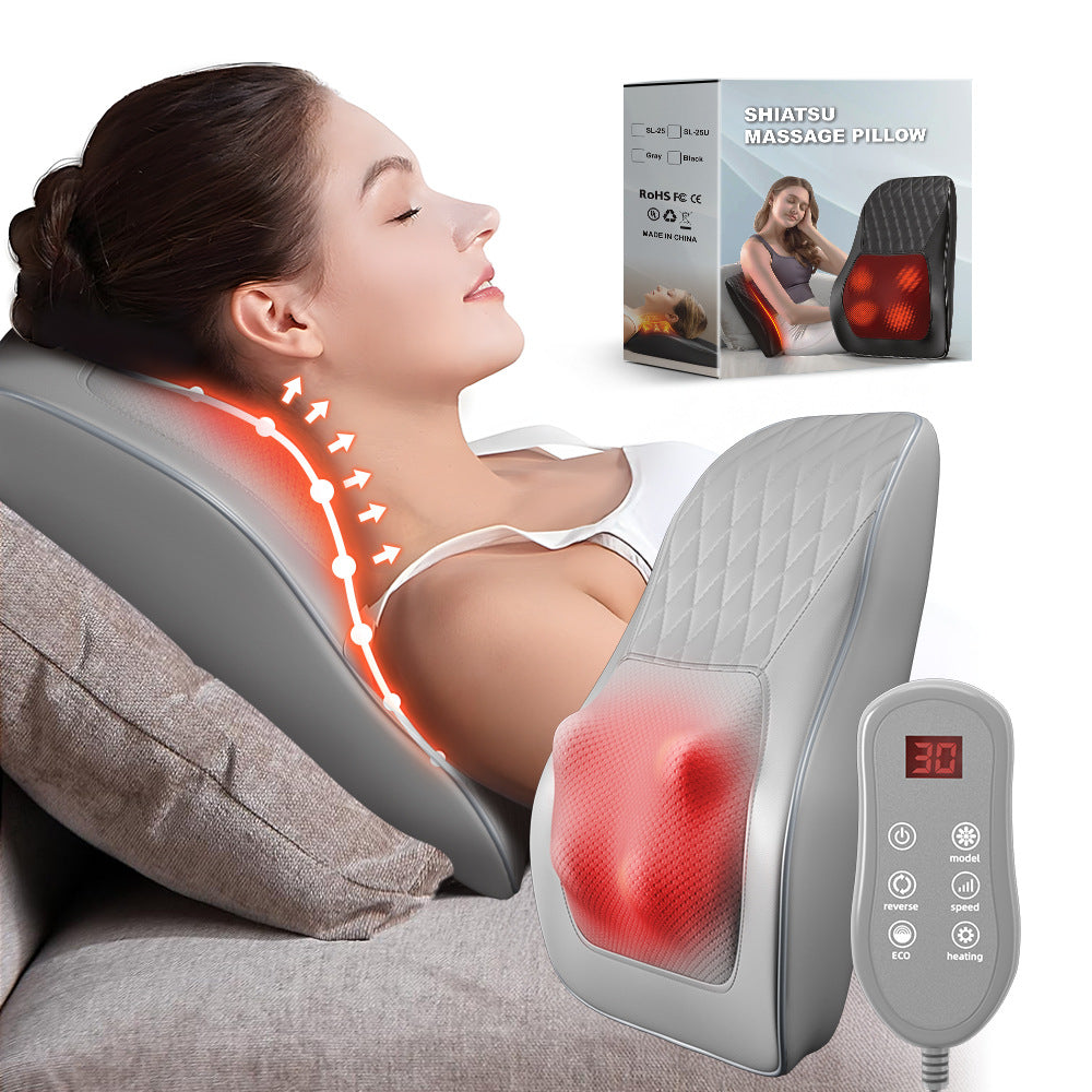 Home Use Multi-Function Massage Pillow for Neck, Shoulder, Waist, and Back with Electric Massager for Shoulder and Cervical Care