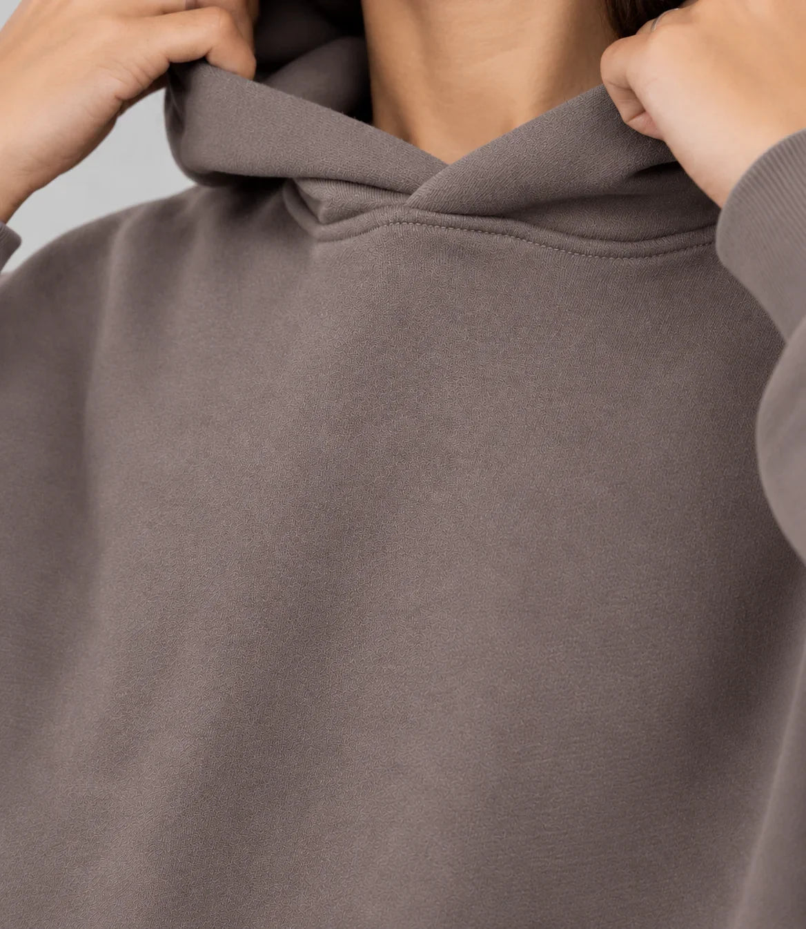 Drop Shoulder Hoodie Warm Grey