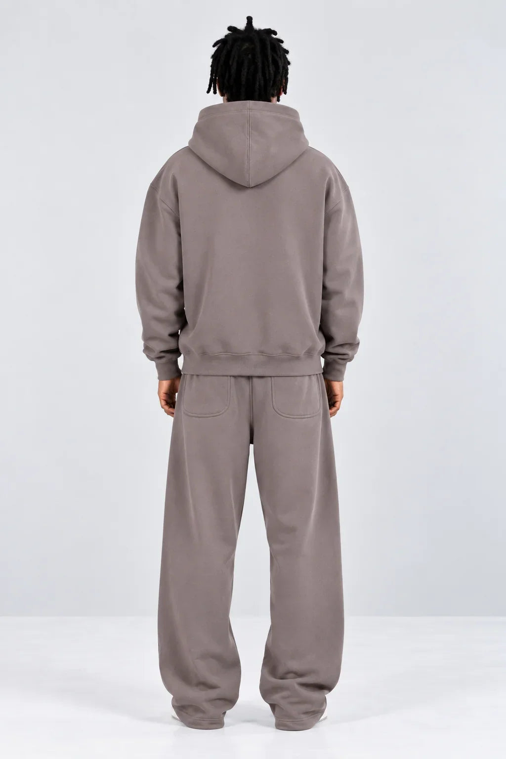 Drop Shoulder Hoodie Warm Grey