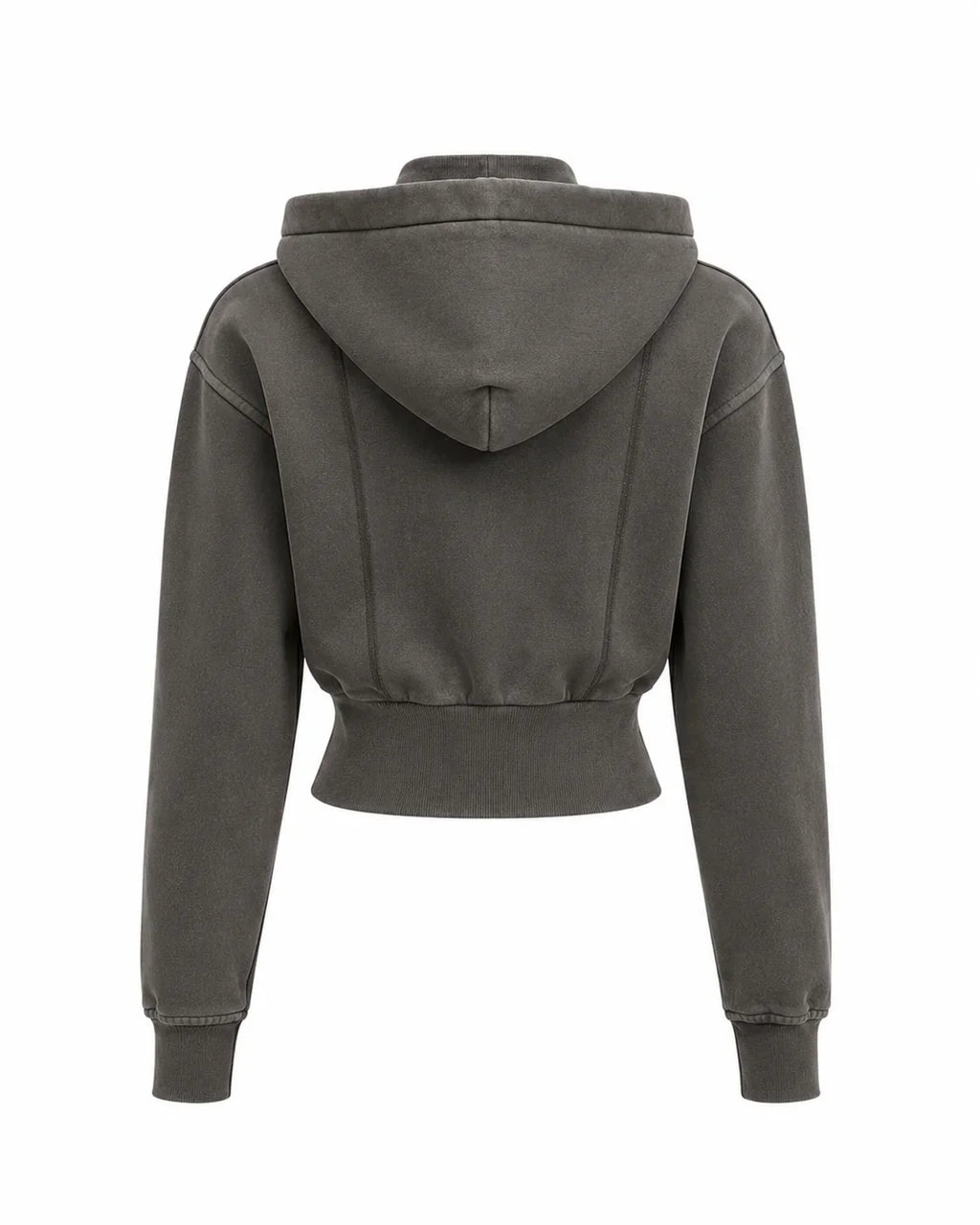 Vintage Washed Cropped Fleece Hoodie for Women