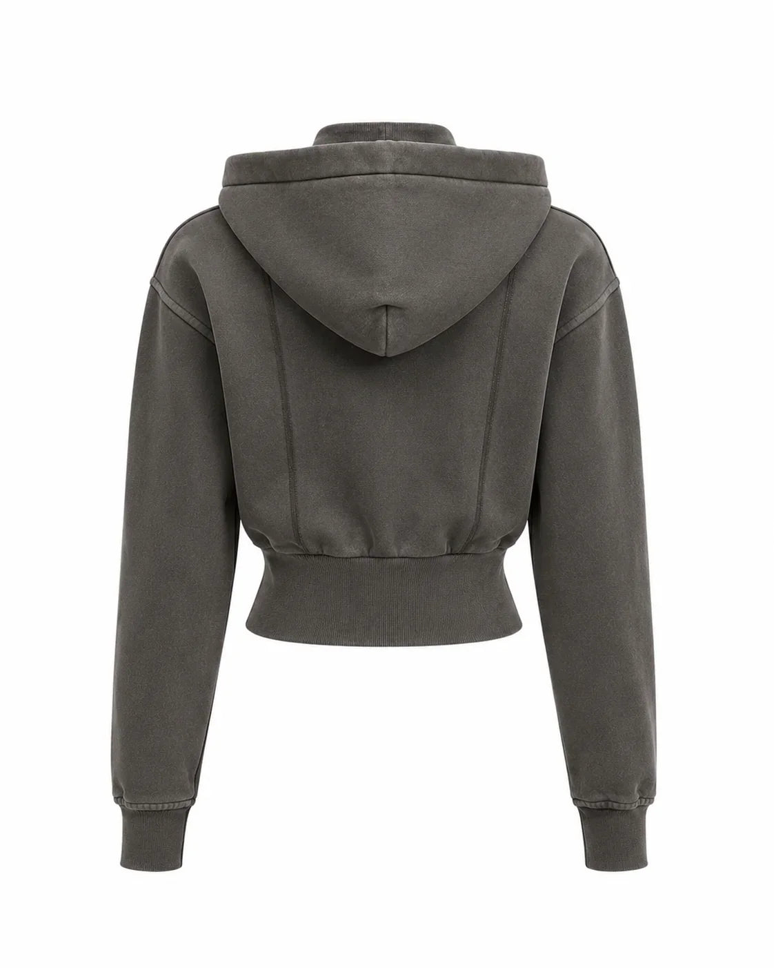 Vintage Washed Cropped Fleece Hoodie for Women