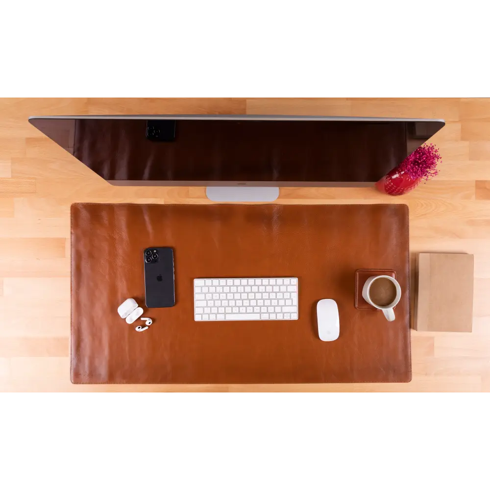 Natural Leather Desk Mat (37 cm x 80 cm)