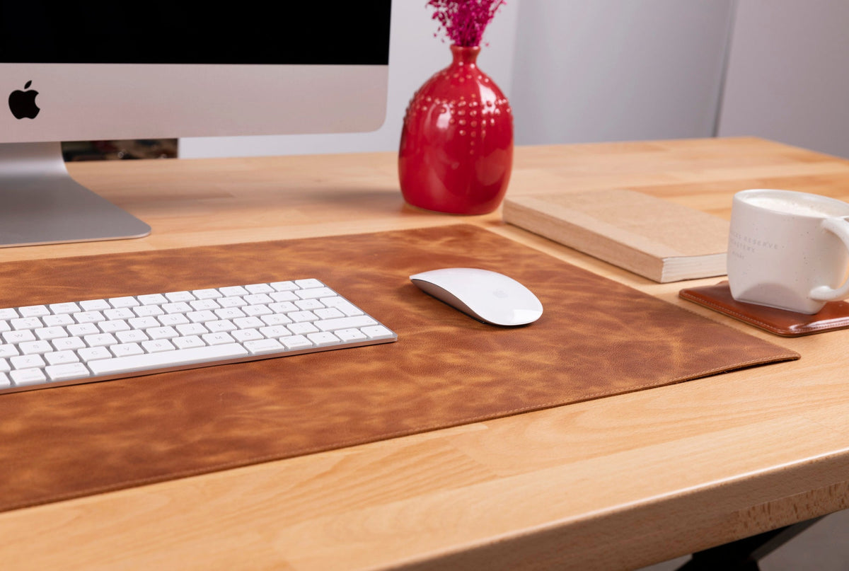 Natural Leather Desk Mat (37 cm x 80 cm)