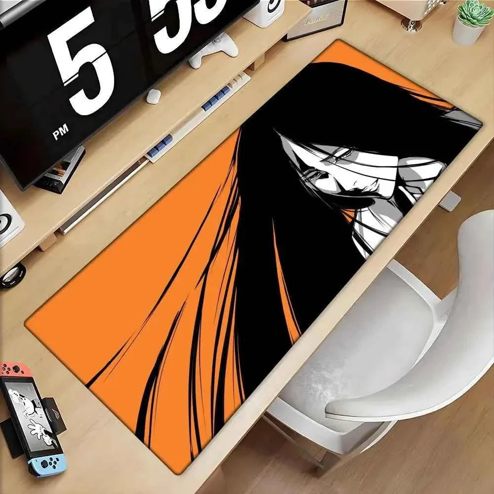 Large Mouse Pad black white Anime BLEACH Mause Mats Gaming Accessories Office Gamer Keyboard Desk Mat Unohana Retsu Mousepad