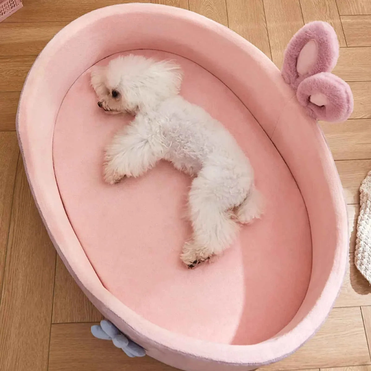 Soft Bolster Pet Bed – Washable Removable Cover, All-Season Comfort for Cats & Dogs, Pink (S–XL)