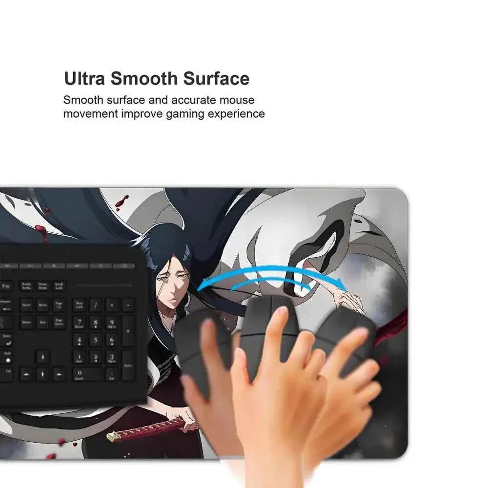 Large Mouse Pad black white Anime BLEACH Mause Mats Gaming Accessories Office Gamer Keyboard Desk Mat Unohana Retsu Mousepad