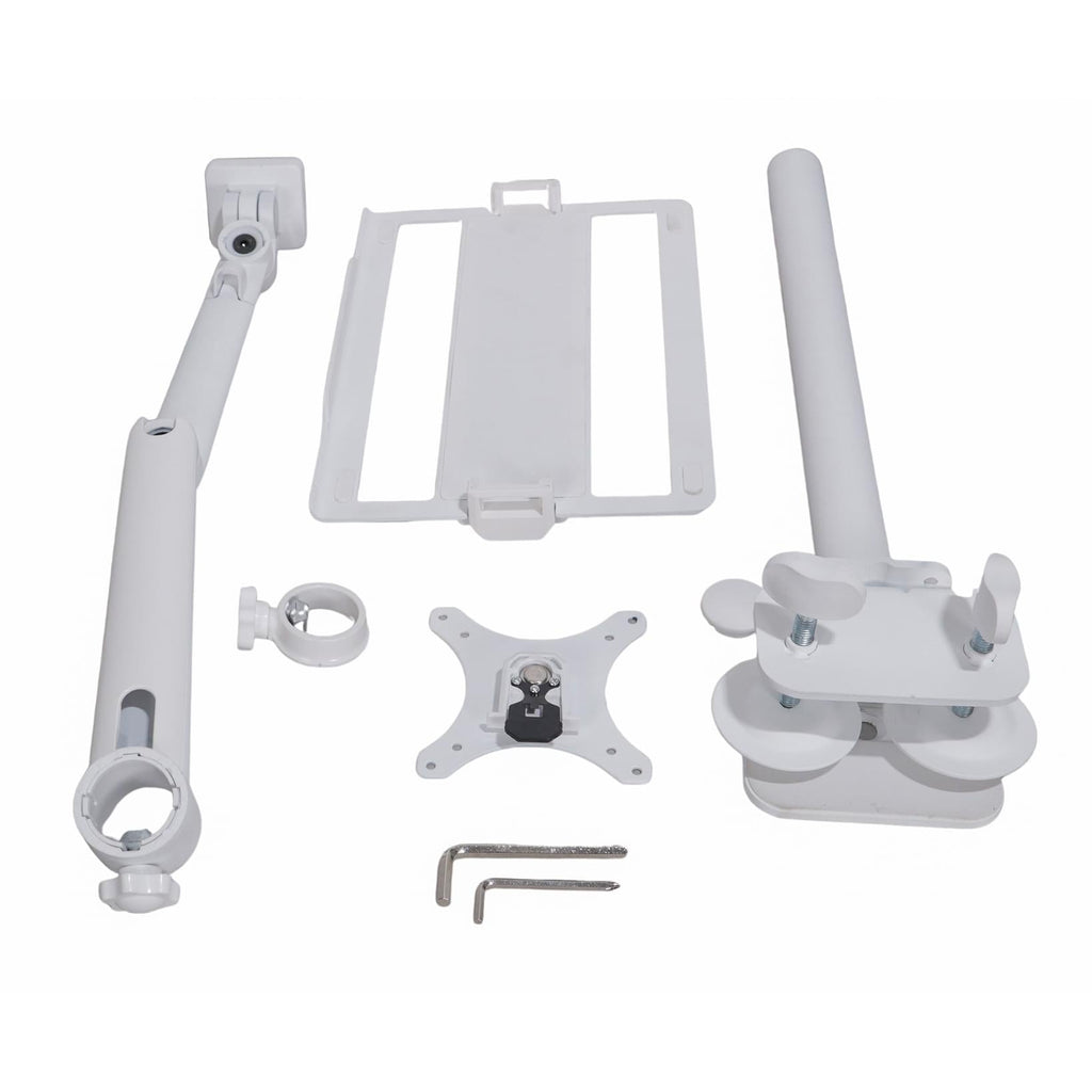 ProX X-FLEXARMWH - White Adjustable Arm Mount Mount Stand For 12-17" Laptop,VESA 75X75 and 100X100 fit 17-32" Monitor, For DJ Flight Case/Table