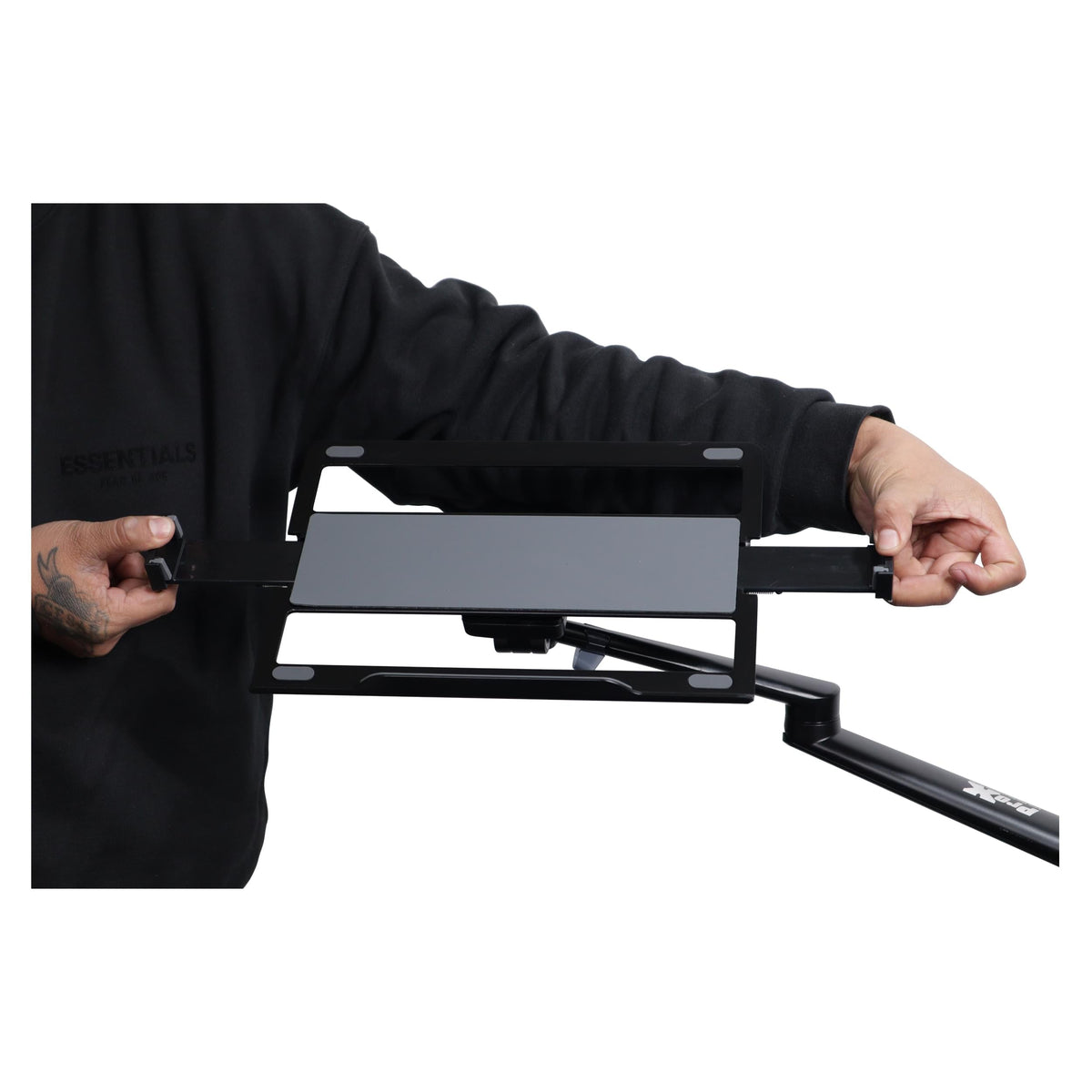 ProX X-FLEXARMBLK - Black Adjustable Arm Mount Mount Stand For 12-17" Laptop,VESA 75X75 and 100X100 fit 17-32" Monitor, For DJ Flight Case/Table