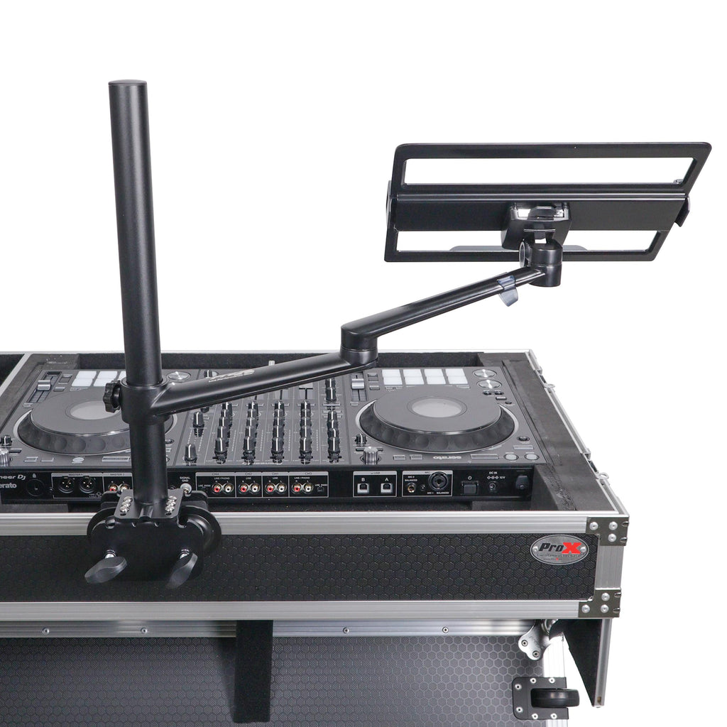 ProX X-FLEXARMBLK - Black Adjustable Arm Mount Mount Stand For 12-17" Laptop,VESA 75X75 and 100X100 fit 17-32" Monitor, For DJ Flight Case/Table