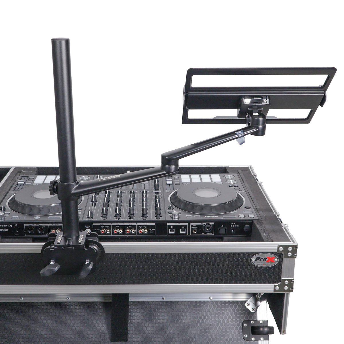 ProX X-FLEXARMBLK - Black Adjustable Arm Mount Mount Stand For 12-17" Laptop,VESA 75X75 and 100X100 fit 17-32" Monitor, For DJ Flight Case/Table