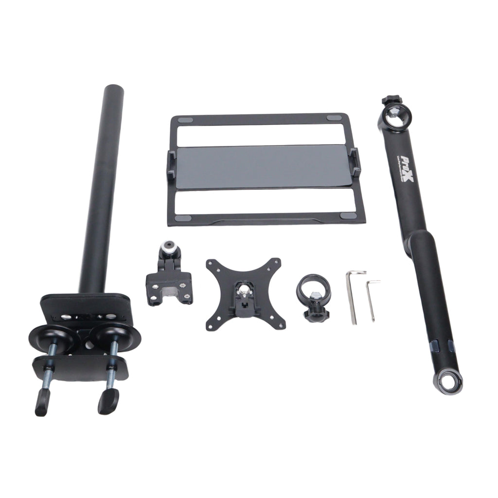 ProX X-FLEXARMBLK - Black Adjustable Arm Mount Mount Stand For 12-17" Laptop,VESA 75X75 and 100X100 fit 17-32" Monitor, For DJ Flight Case/Table