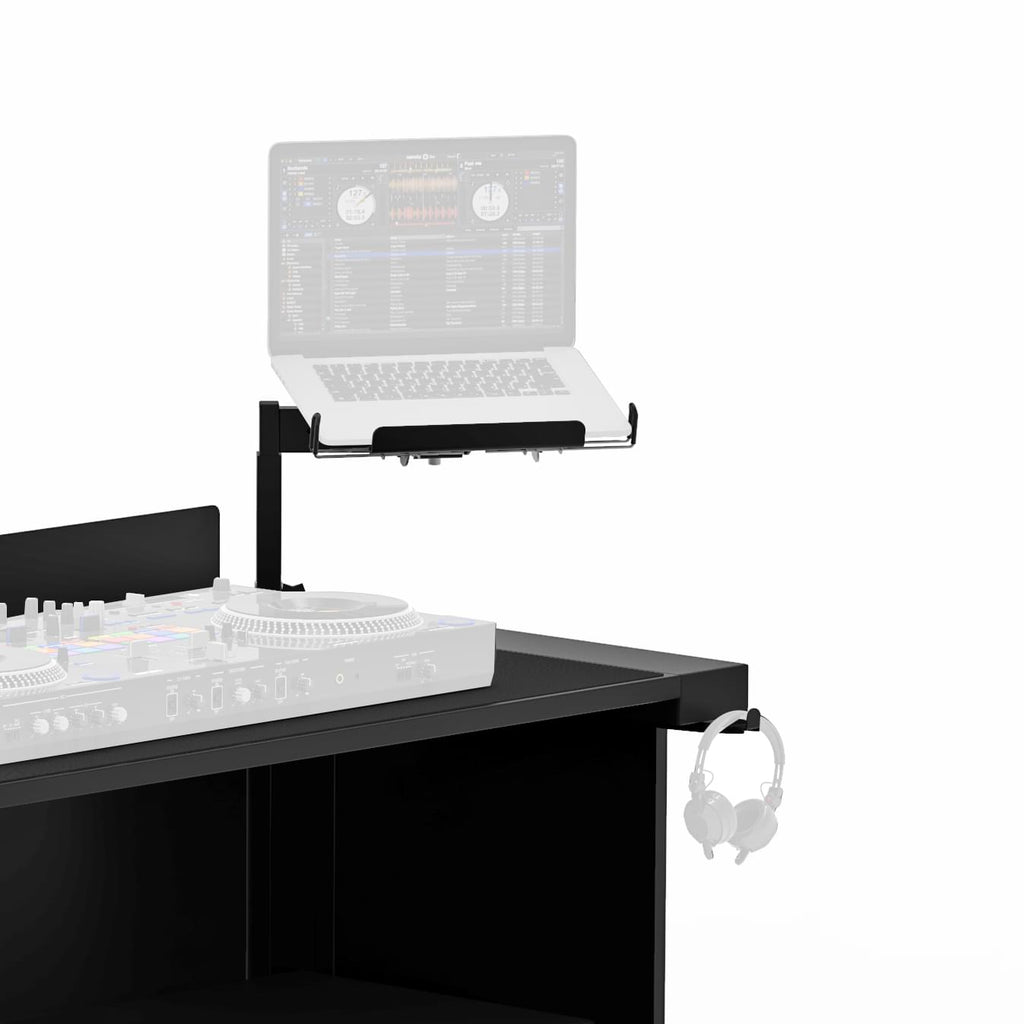 ProX XFH-B3LSBL - BLACK Universal Side Laptop Shelf Mounting Stand for B3 DJ Table Workstation by Humpter