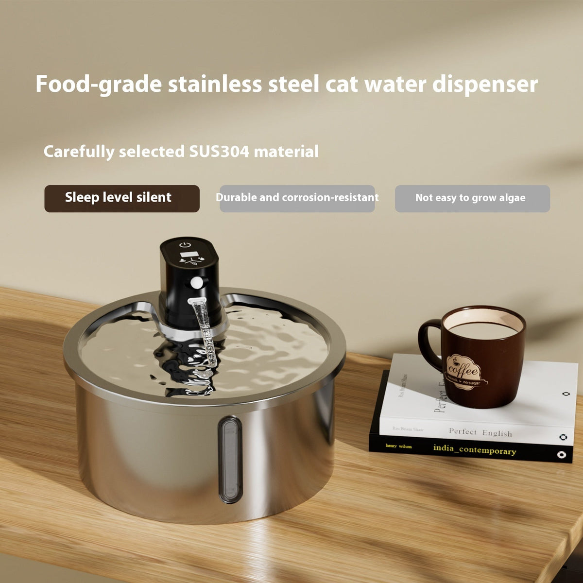 Cat Water Fountain Stainless Steel Constant Temperature Heating Cycle