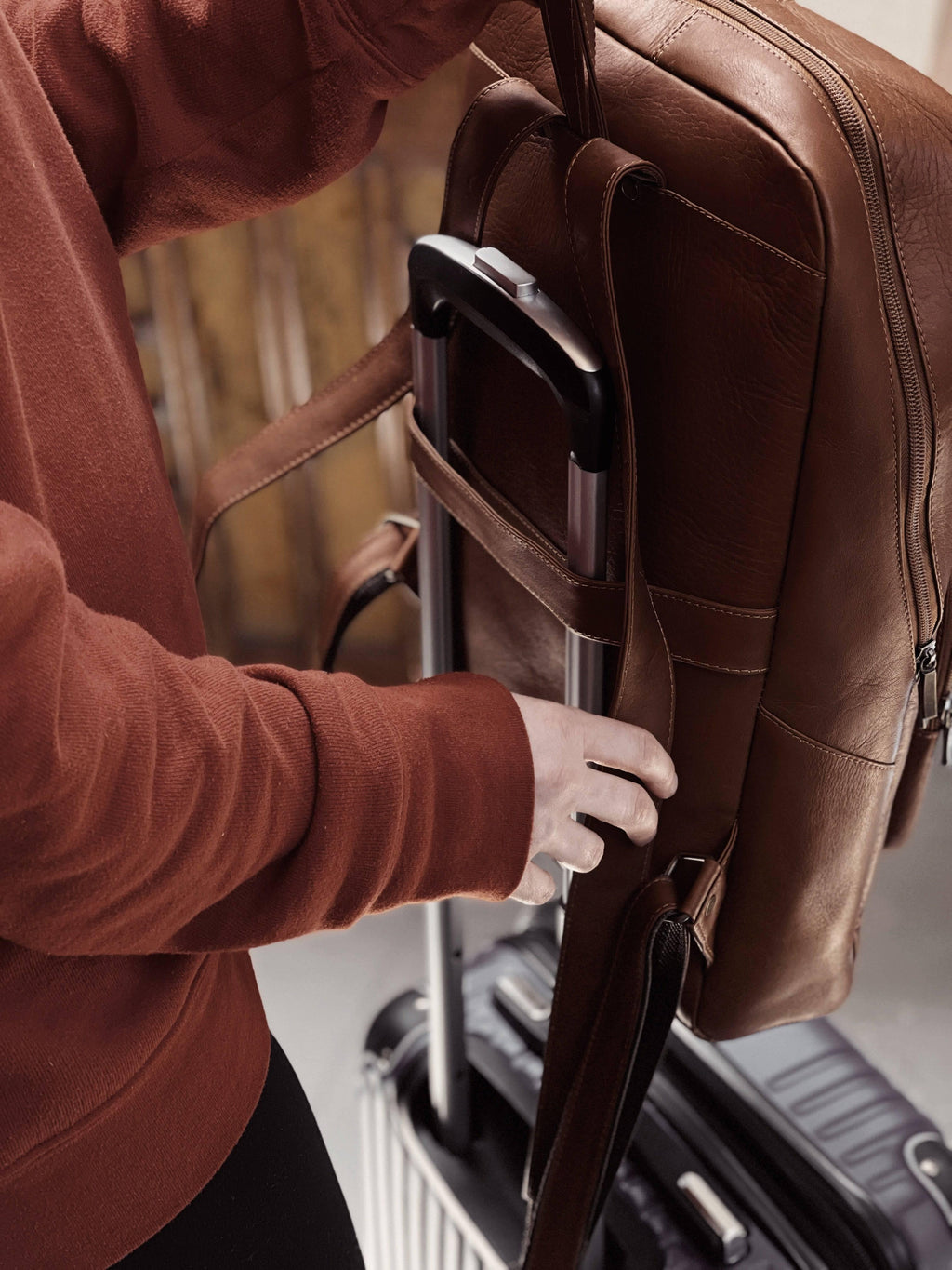 Leather Commuter Backpack