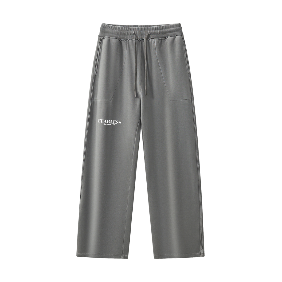 Fearless Apparel Raw-Seam Enzyme Washed Sweatpants – 100% Cotton Heavyweight Streetwear