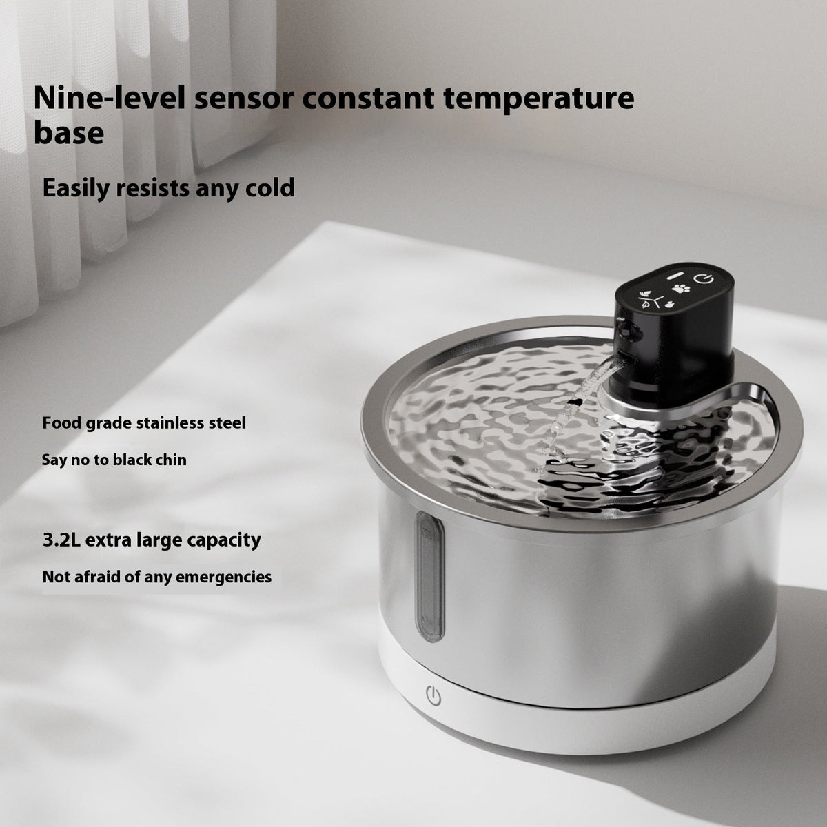 Cat Water Fountain Stainless Steel Constant Temperature Heating Cycle
