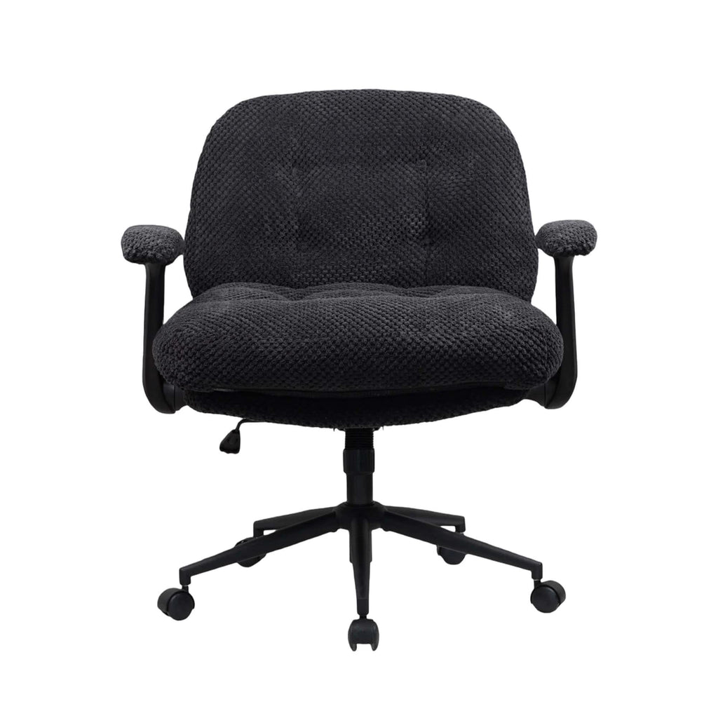 Black Pineapple Textured Chenille Swivel Desk Chair