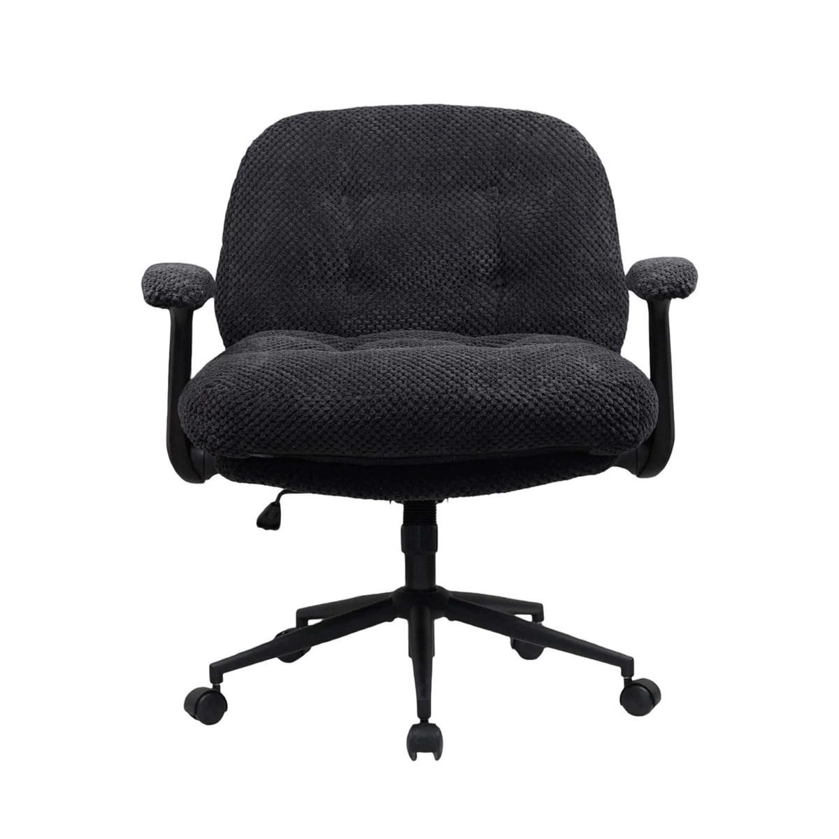 Black Pineapple Textured Chenille Swivel Desk Chair