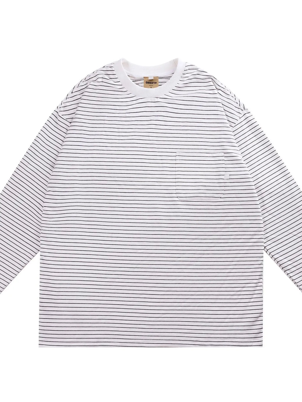Men's Oversized Striped Long Sleeve T-Shirt