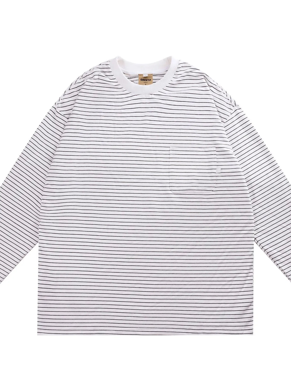 Men's Oversized Striped Long Sleeve T-Shirt