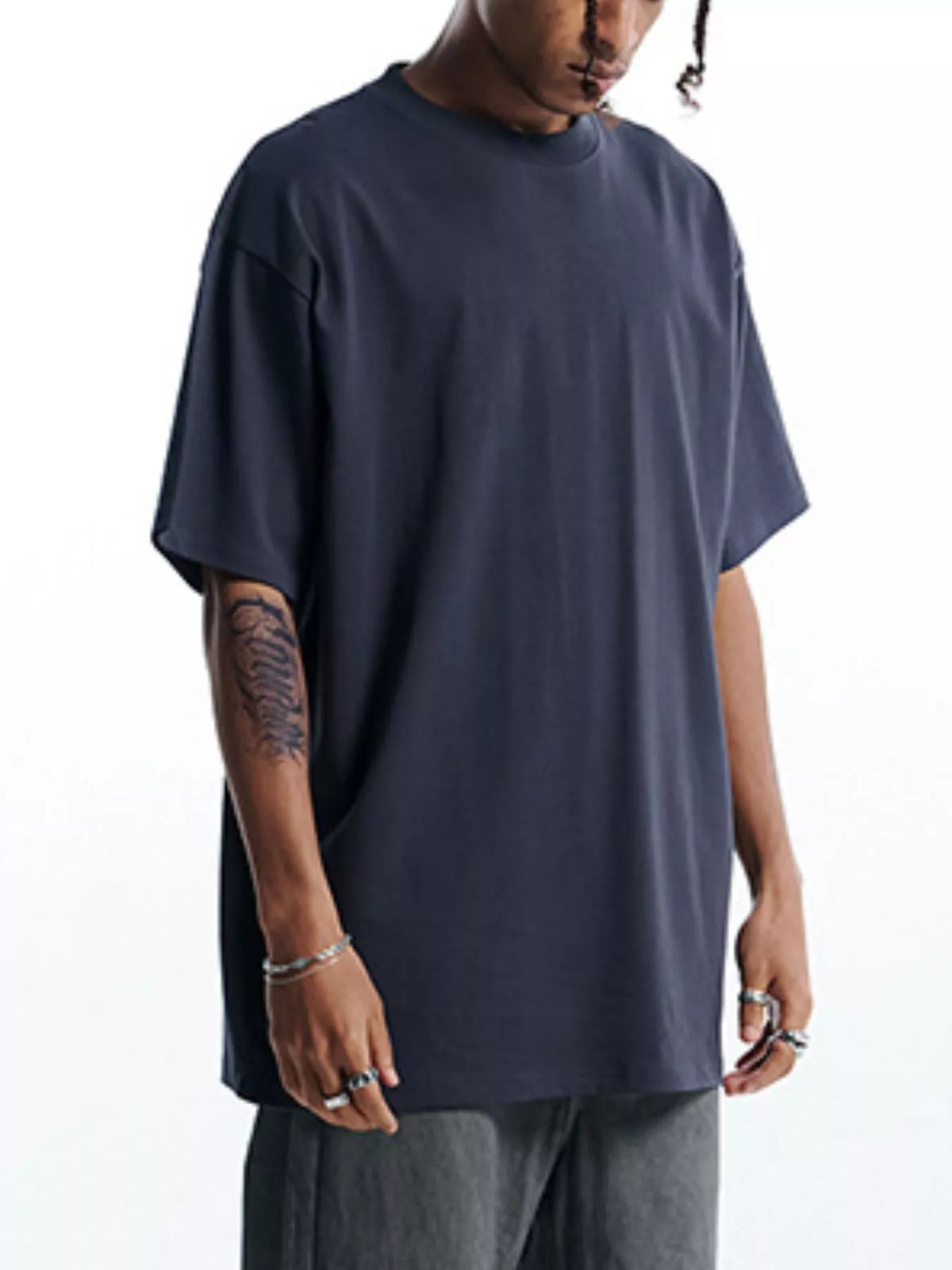Men's Round Neck Oversized Cotton T-Shirt
