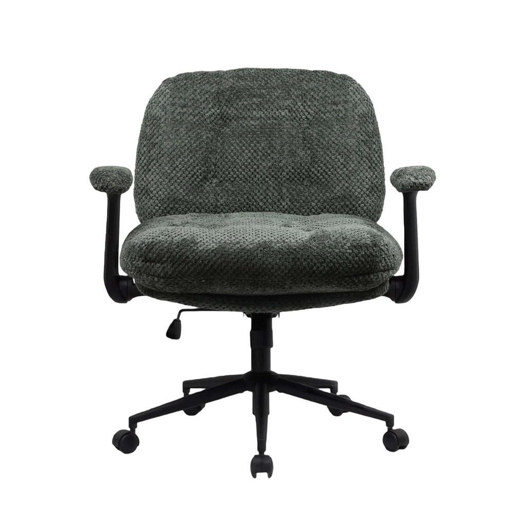 Green Pineapple Textured Chenille Swivel Desk Chair