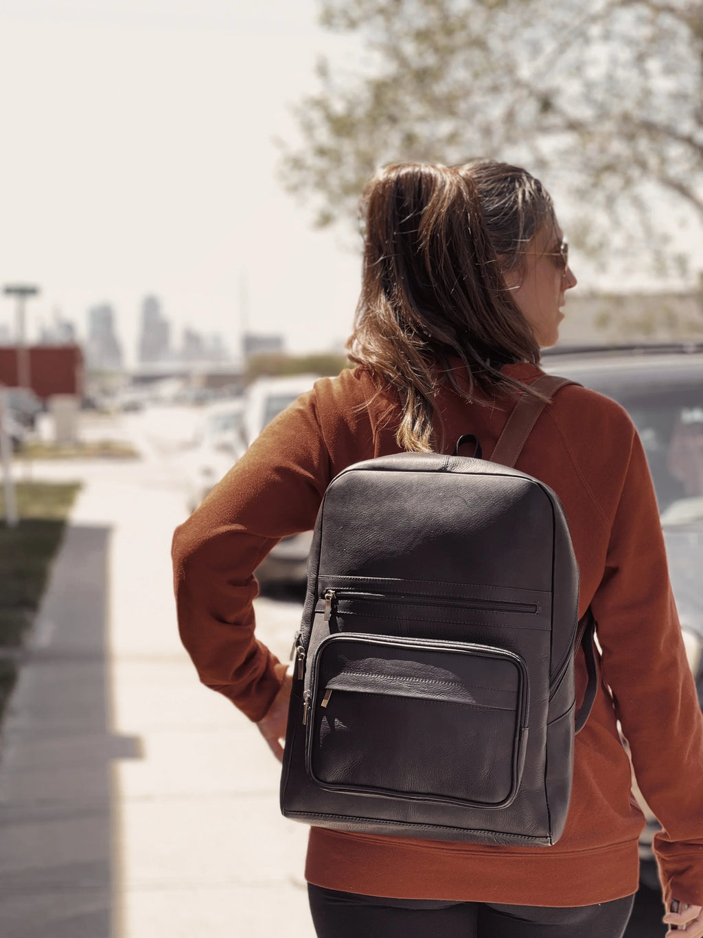 Leather Commuter Backpack