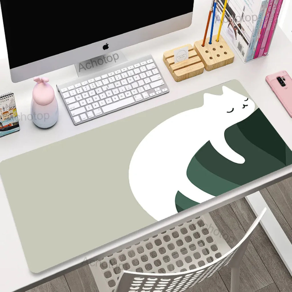 Kawaii Office Desk Mat - Adorned with Cute Cat Designs